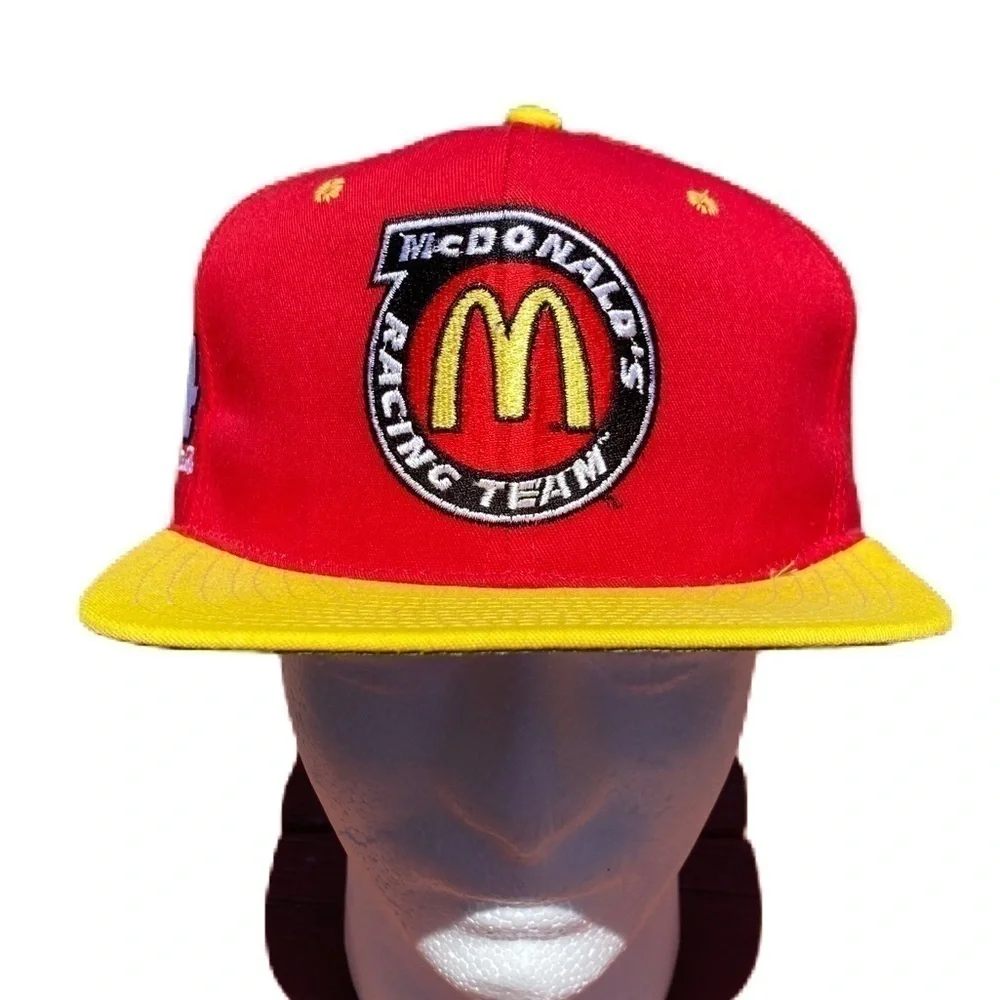 Vintage McDonald’s Racing Team Hat Snap Back Trucker 90s 94 Bill Elliott Red